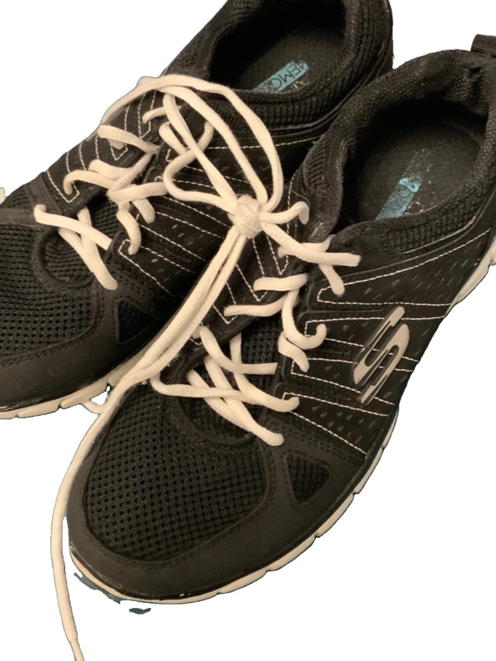 Skechers Womens Shoes Sneakers Lace Up Black Running Active Size 8